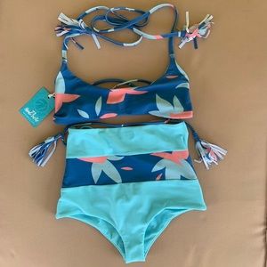 cutest high waisted bikini set